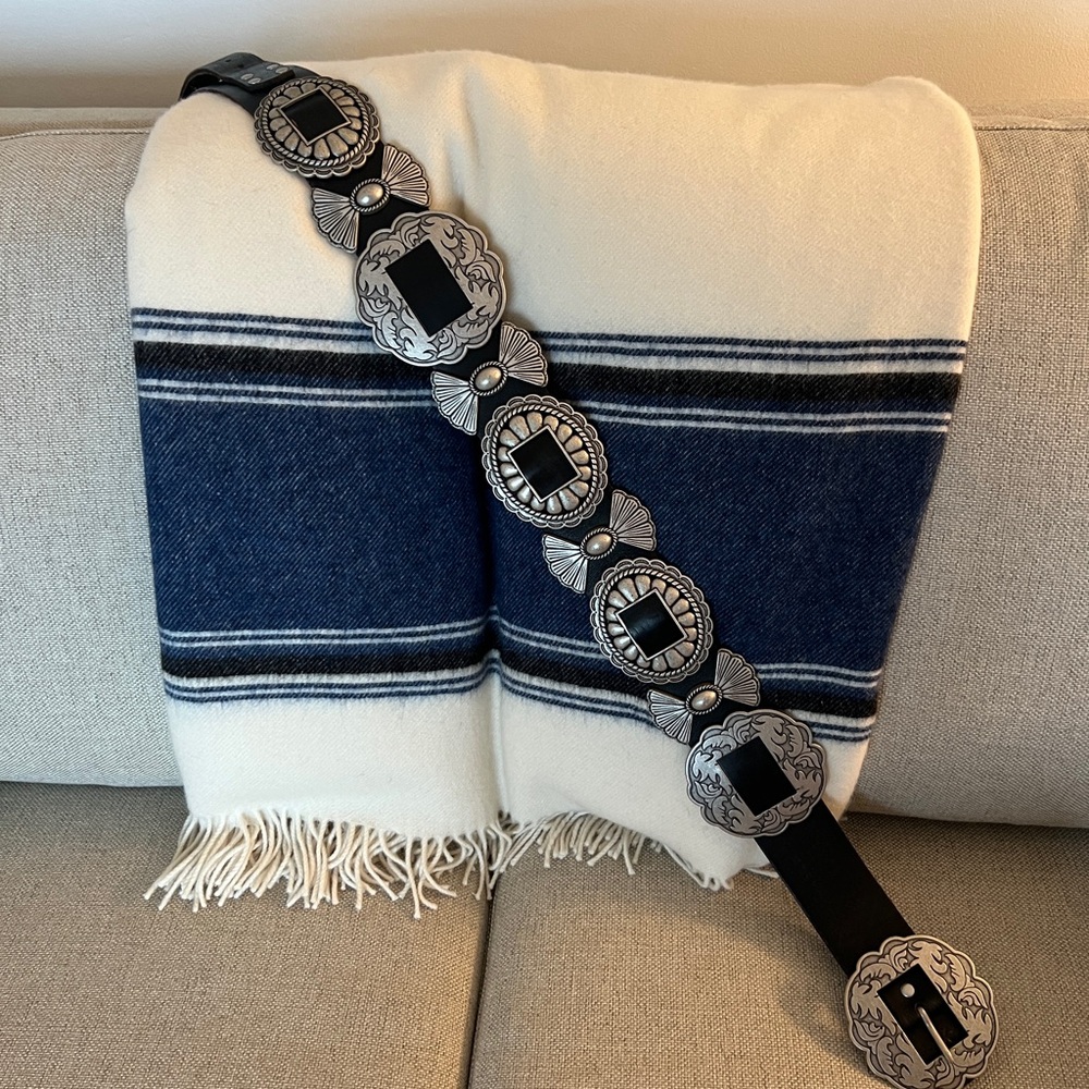 Black and Silver Concho Belt
